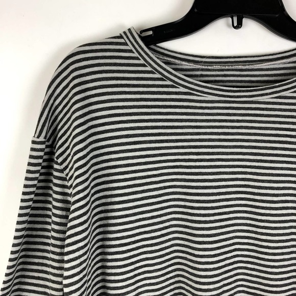 Frank & Eileen Womens Tee Lab Tshirt Top Small Grey Dime Stripe Long Sleeve NWOT - Picture 2 of 7
